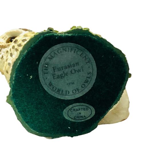 The Franklin Mint Eurasian Eagle Owl Vintage Resin Figurine - Picture 7 of 7